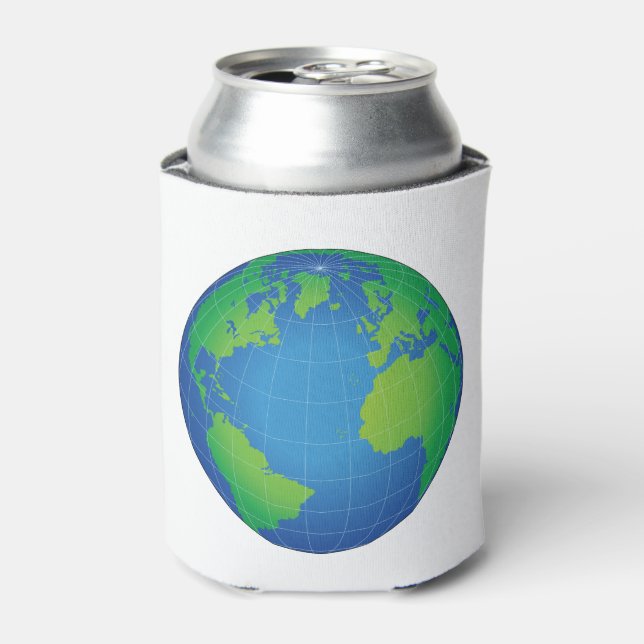 World Globe Map Can Cooler (Can Front)