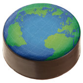 World Globe Map Chocolate Covered Oreo (Angled)