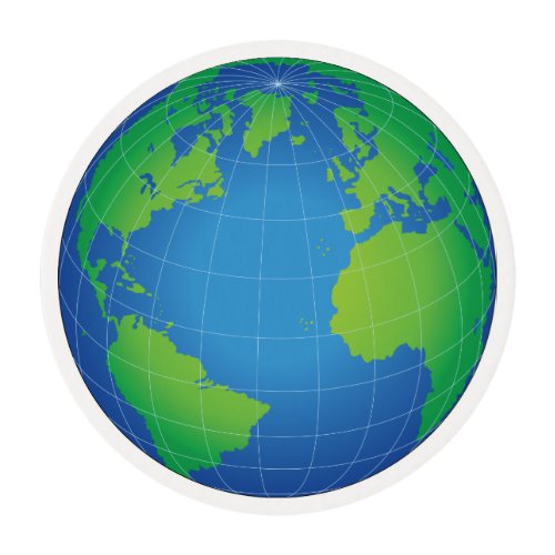 World Globe Map Edible Frosting Rounds