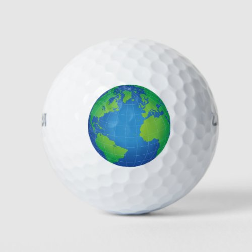 World Globe Map Golf Balls