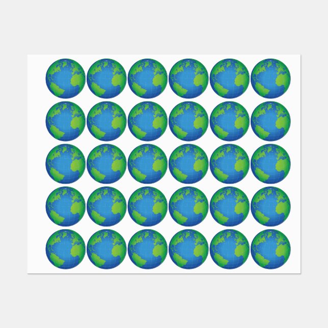 World Globe Map Labels (Sheet)