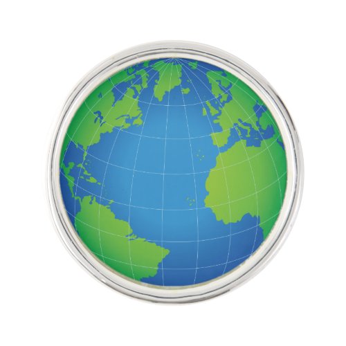 World Globe Map Lapel Pin