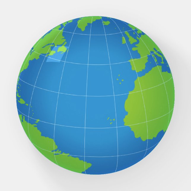 World Globe Map Paperweight (Front)