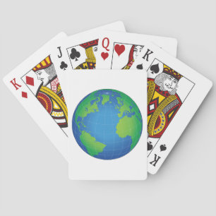 World Globe Map Poker Cards