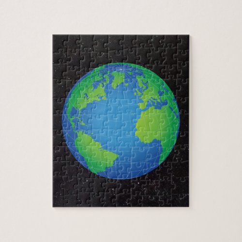 World Globe Map Starry Sky Jigsaw Puzzle