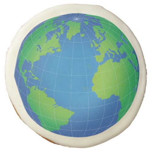 World Globe Map Sugar Cookie