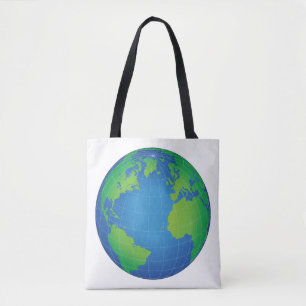 World Globe Map Tote Bag
