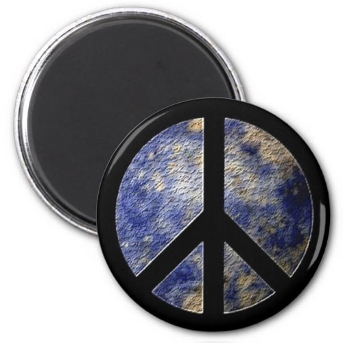 World Globe Peace Sign Magnet