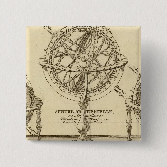 World Globe Pinback Button (Front)