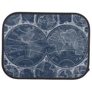 World Globes Blueprint Car Floor Mat