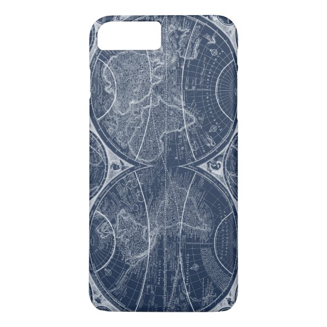 World Globes Blueprint Case-Mate iPhone Case (Back)