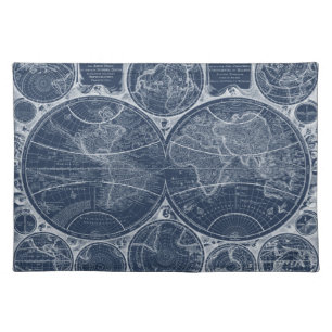 World Globes Blueprint Cloth Placemat