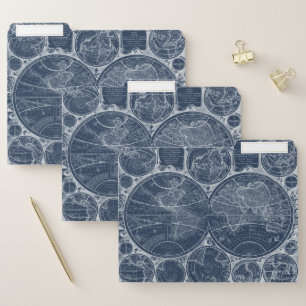 World Globes Blueprint File Folder