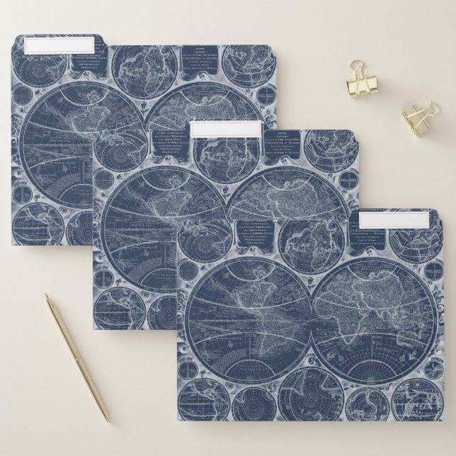 World Globes Blueprint File Folder (Set)