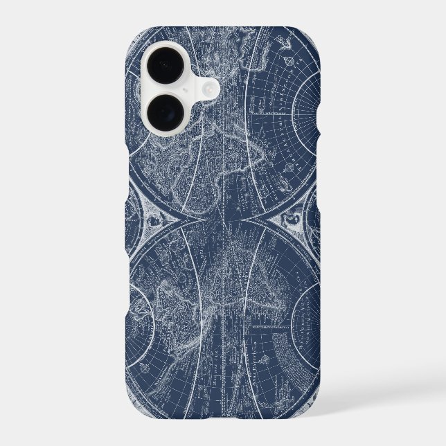 World Globes Blueprint Iphone Case (Back)