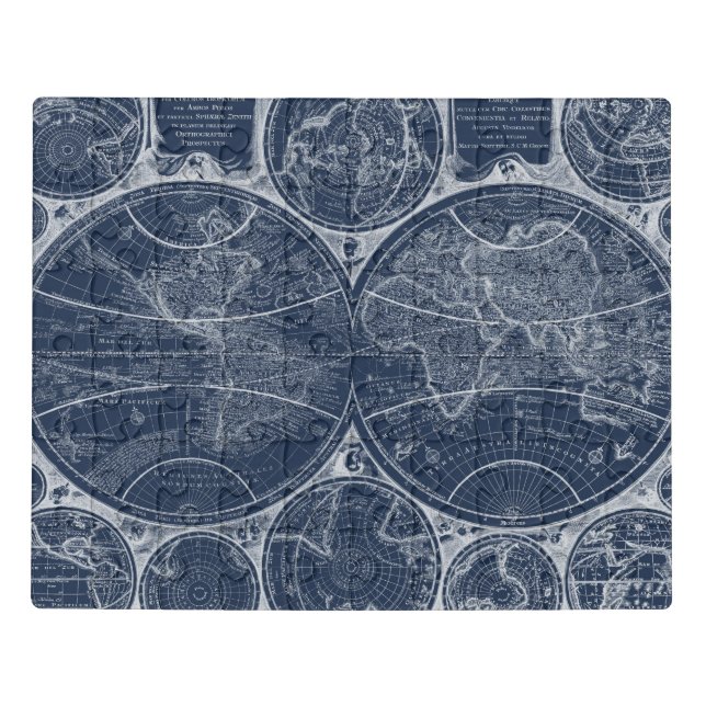 World Globes Blueprint Jigsaw Puzzle (Puzzle Horizontal)