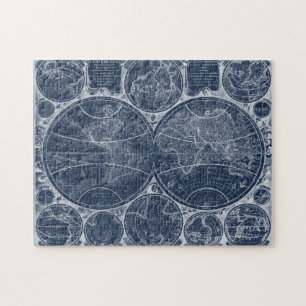 World Globes Blueprint Jigsaw Puzzle