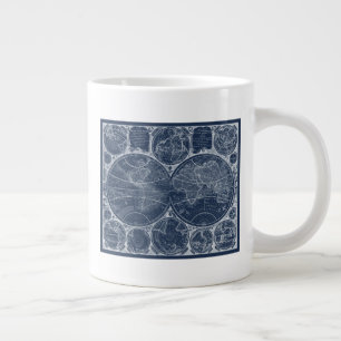 World Globes Blueprint Large Coffee Mug