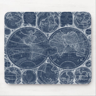World Globes Blueprint Mouse Pad