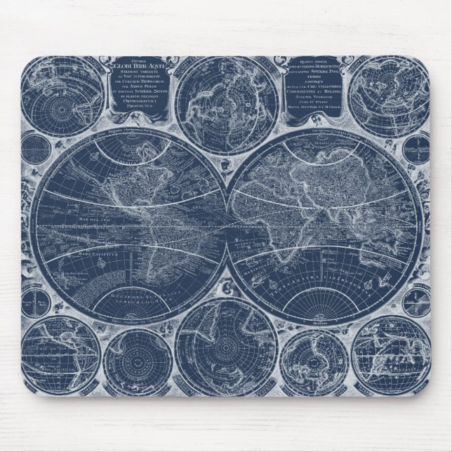 World Globes Blueprint Mouse Pad (Front)