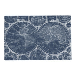 World Globes Blueprint Placemat