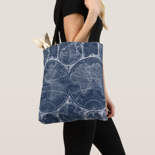 World Globes Blueprint Tote Bag