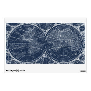 World Globes Blueprint Wall Decal