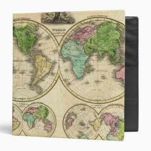 World Globular Projection 3 Ring Binder