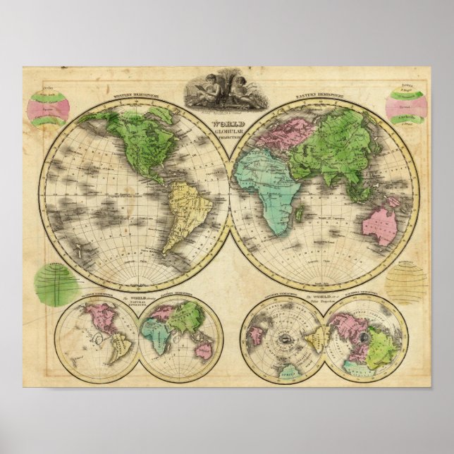 World Globular Projection Poster (Front)
