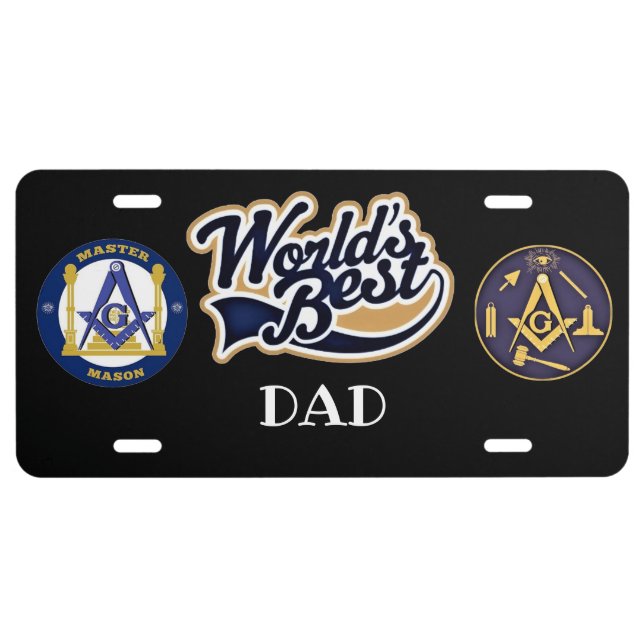 World Greatest Dad Freemason License Plate (Front)