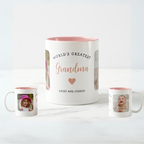World Greatest Grandma 2 Photo Modern Keepsake Mug