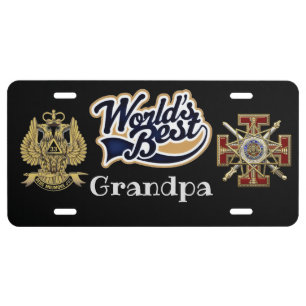 World Greatest Grandpa Freemason License Plate 