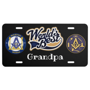 World Greatest Grandpa Freemason License Plate