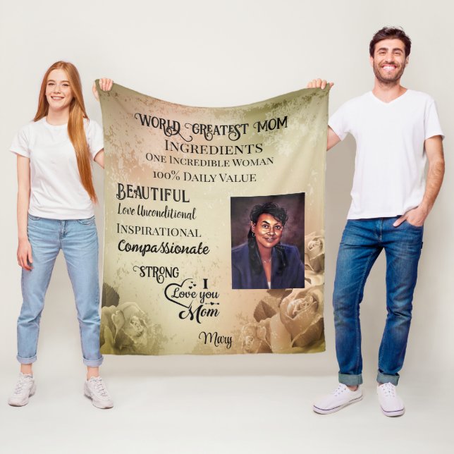 World Greatest Mom Fleece Blanket (In Situ)