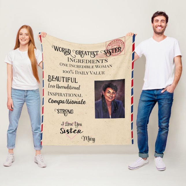 World Greatest Sister Fleece Blanket (In Situ)