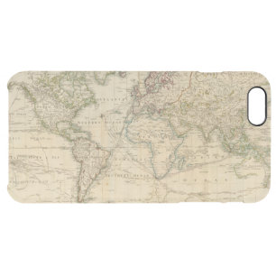 World Hand Colored map Clear iPhone 6 Plus Case