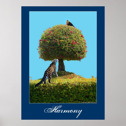 World harmony Earth Day animal nature poster