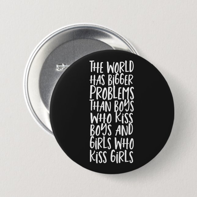 World Has Bigger Problems Than Boys That Kiss Boys Button (Front & Back)