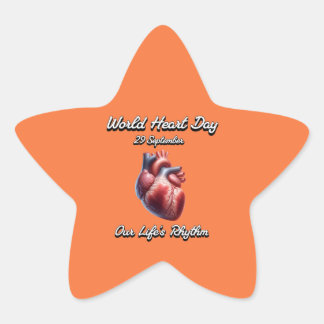 World Heart Day. Our Life's Rhythm. Star Sticker