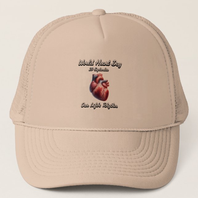 World Heart Day. Our Life's Rhythm. Trucker Hat (Front)