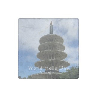 World Hello Day Stone Magnet