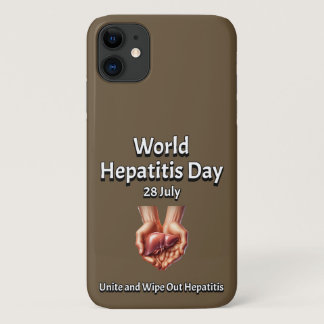 World Hepatitis Day. Unite and wipe out Hepatitis. iPhone 11 Case