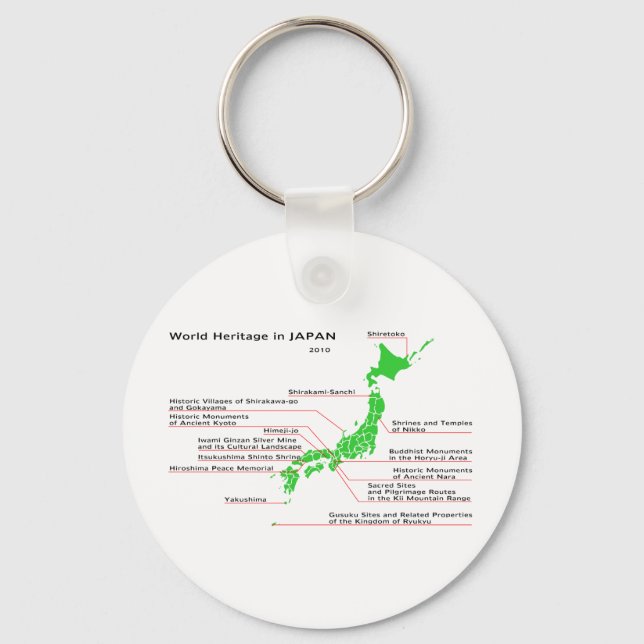 World Heritage in JAPAN Keychain (Front)