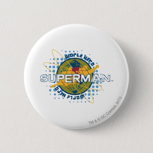 World Hero Dot Pattern Pinback Button (Front)