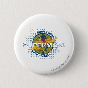 World Hero Dot Pattern Pinback Button
