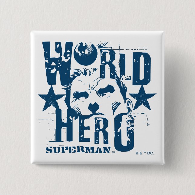 World Hero Stars Pinback Button (Front)