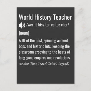 World History Teacher definition Holiday Postcard