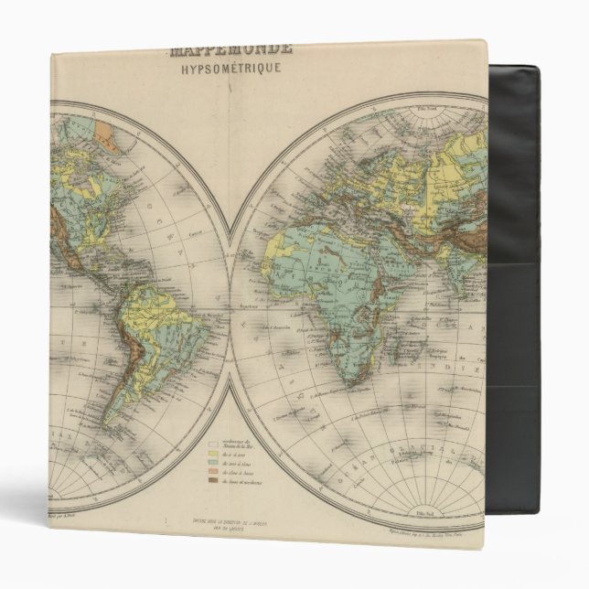 World hypsometric maps 3 ring binder (Front/Inside)