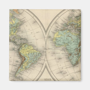World hypsometric maps magnet