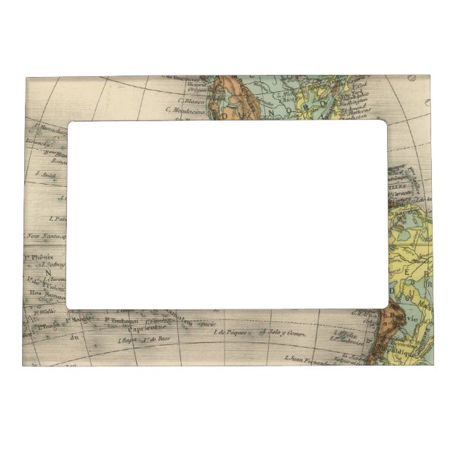 World hypsometric maps magnetic photo frame (Front)